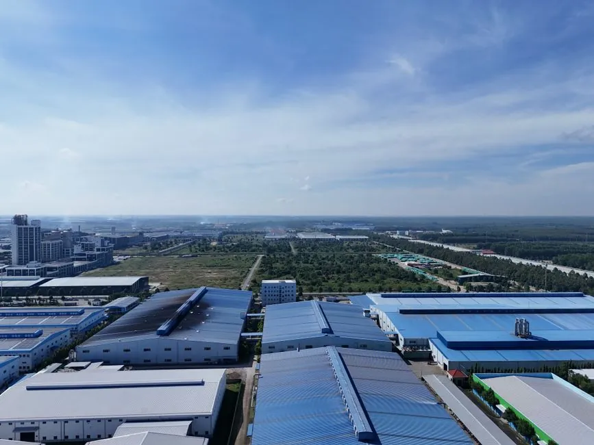 Aerial perspective showcasing industrial buildings and greenery in Bình Dương, Vietnam.