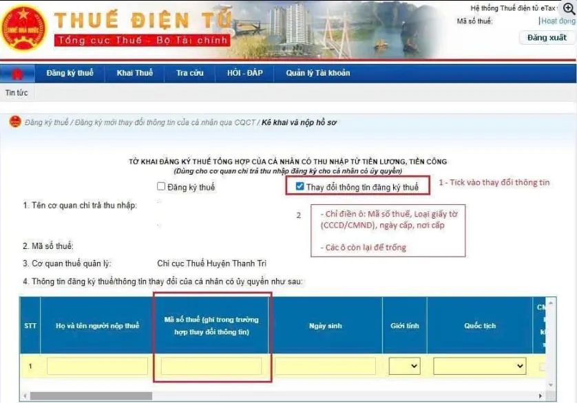 cap nhat cccd cho ma so thue — Quy trình thực hiện cập nhật CCCD cho mã số thuế qua các kênh chính thức